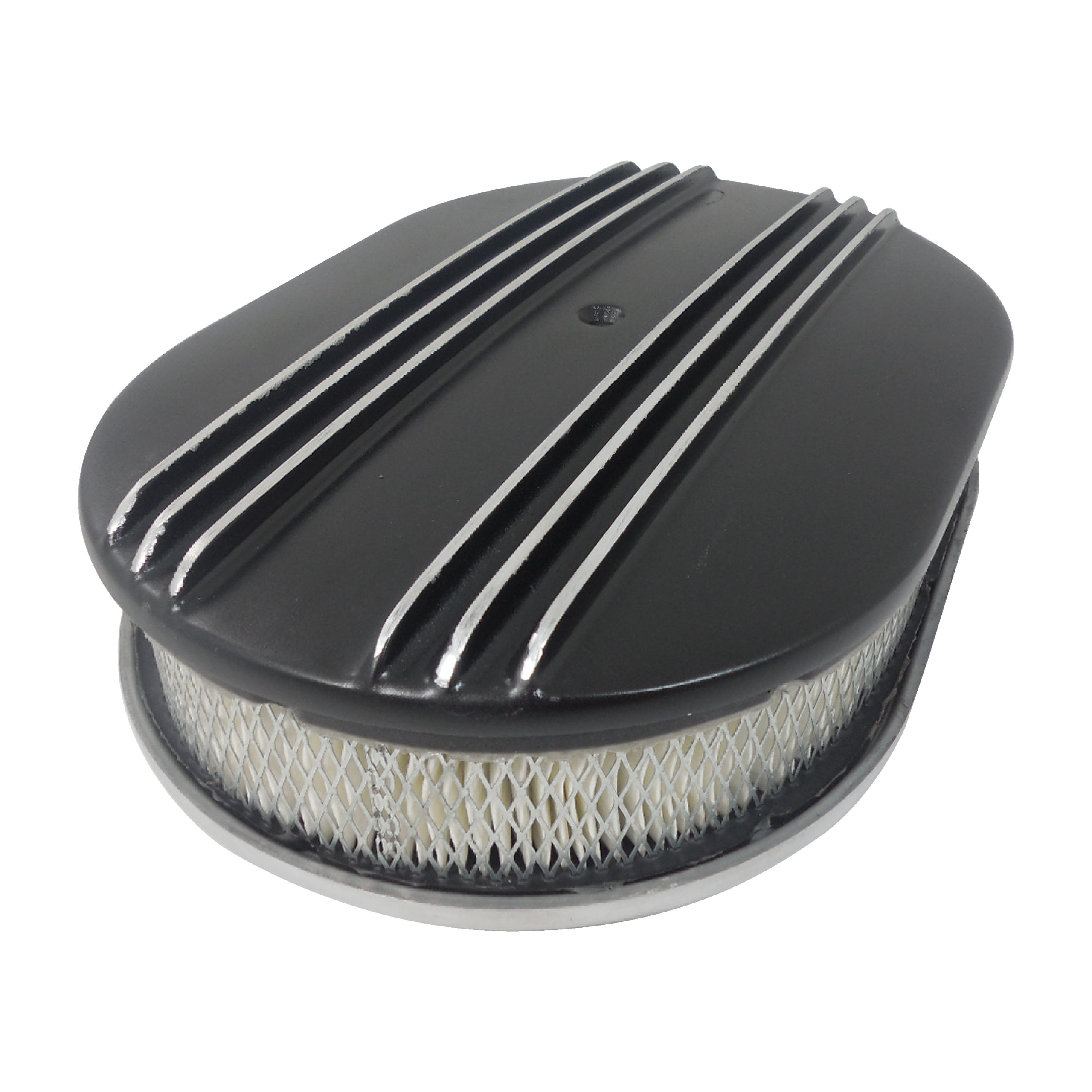 12″ Dual Finned Black Aluminum Air Filter Set Racing Power Company