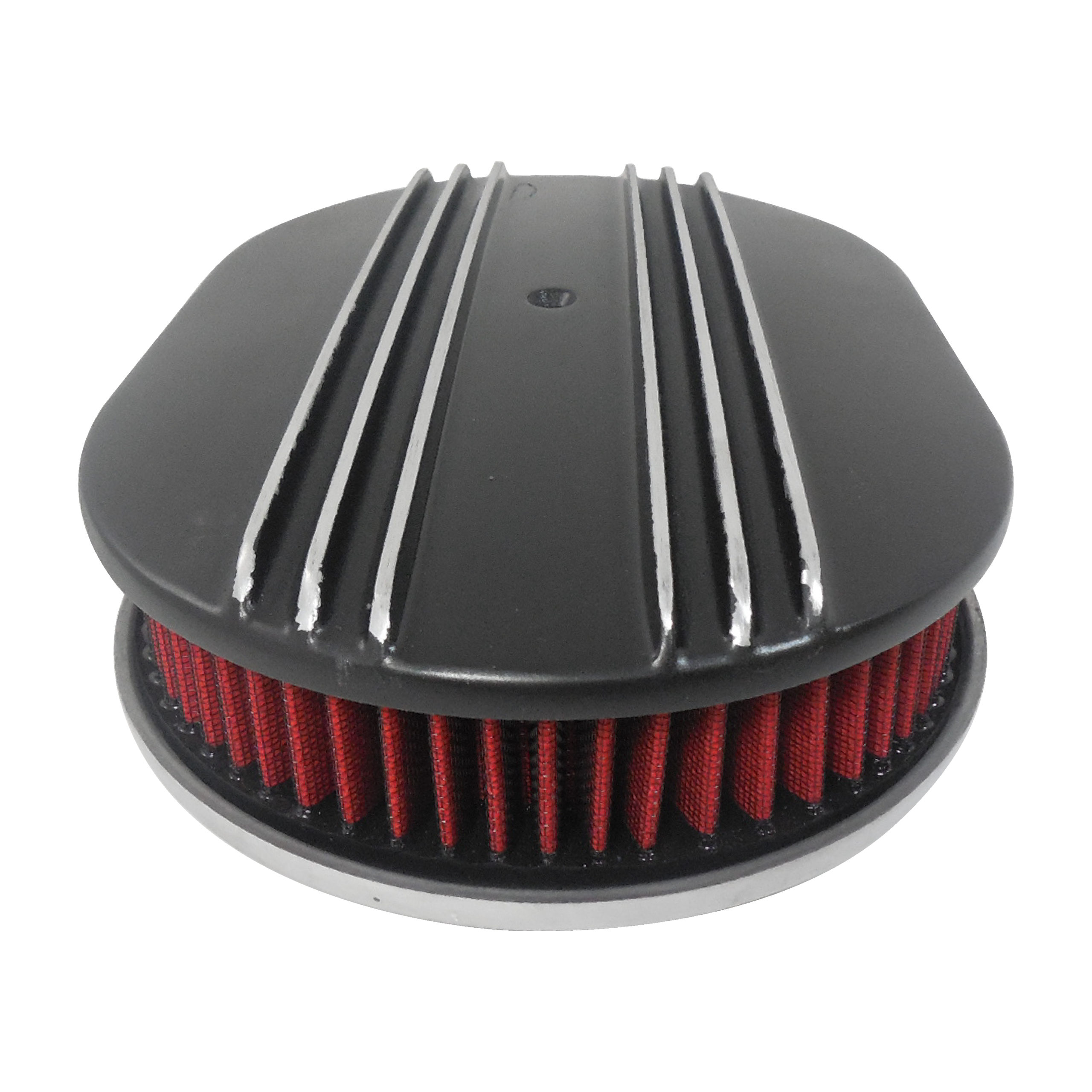 12″ Dual Finned Black Aluminum Air Filter Set Racing Power Company