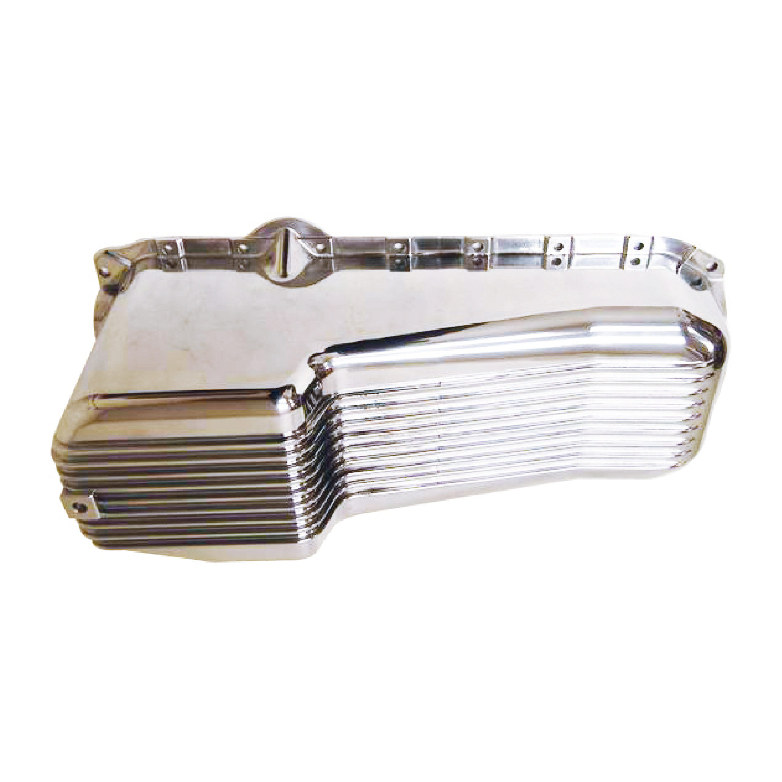 1986Up SBC Finned Aluminum Oil Pan Passenger Side Dipstick