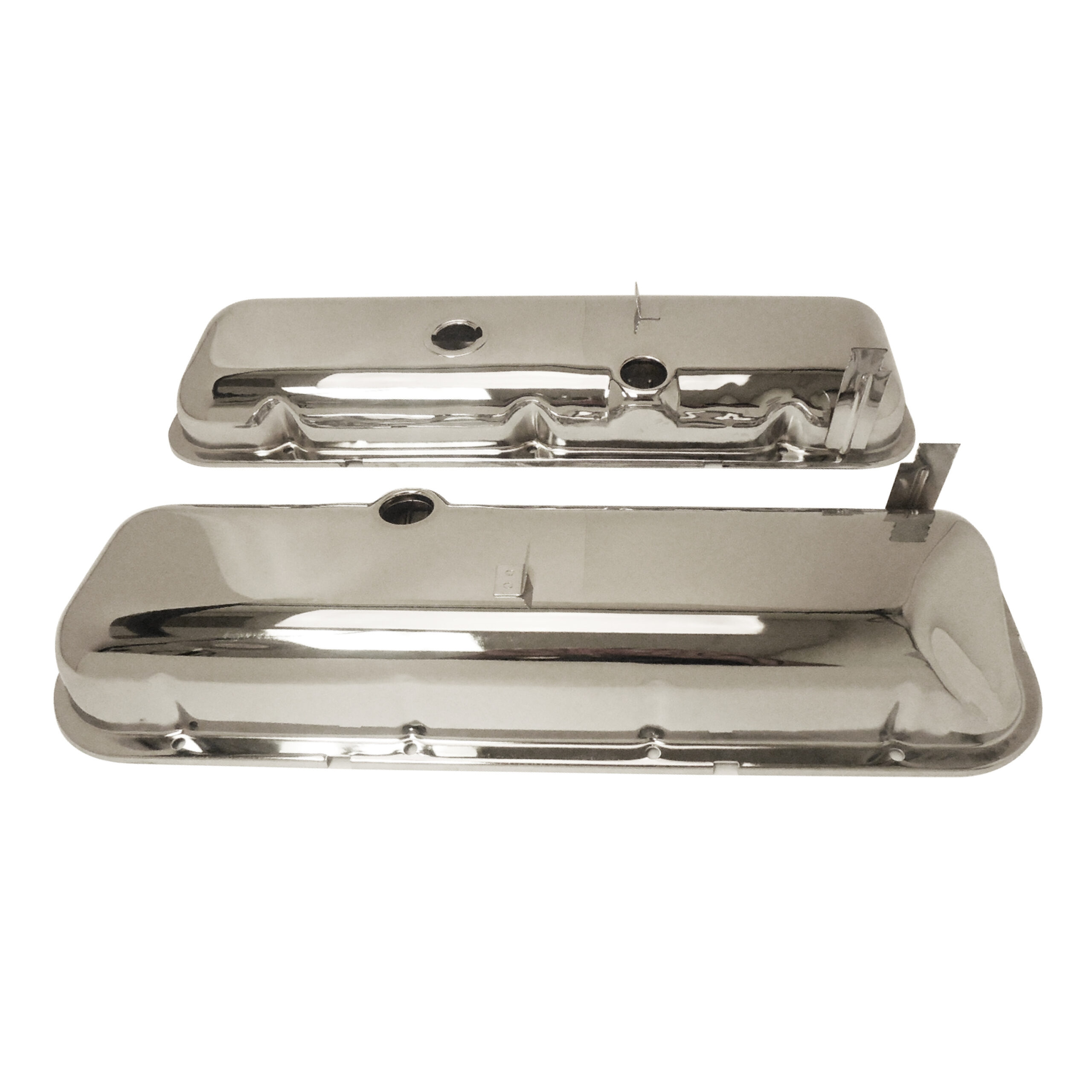 1965-72 BB-Chevy 396-502 Recessed Corner OEM Style Steel Valve Covers –  Chrome – Racing Power Company