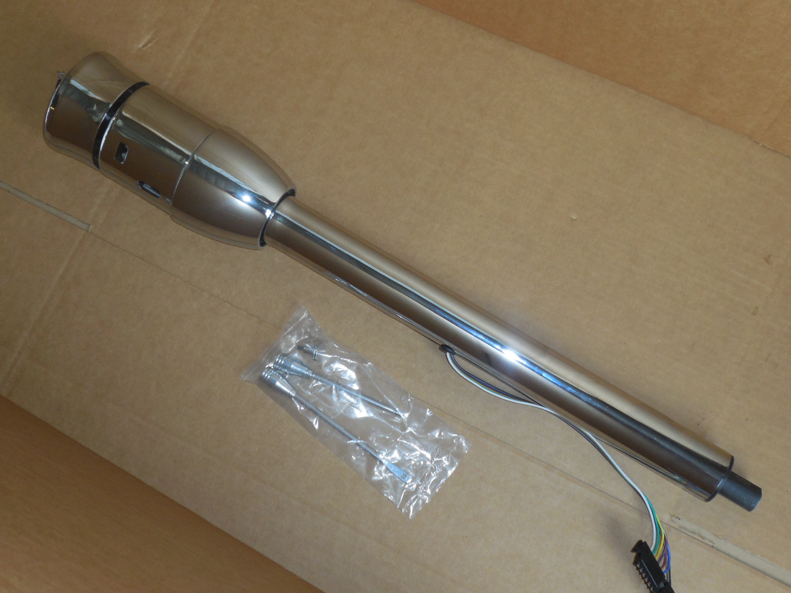 28″ Universal Floor Shift Tilt Steering Column No Key Chrome