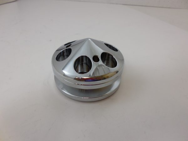 Aluminum alternator pulley & nose v-belt -chrome – Racing Power Company