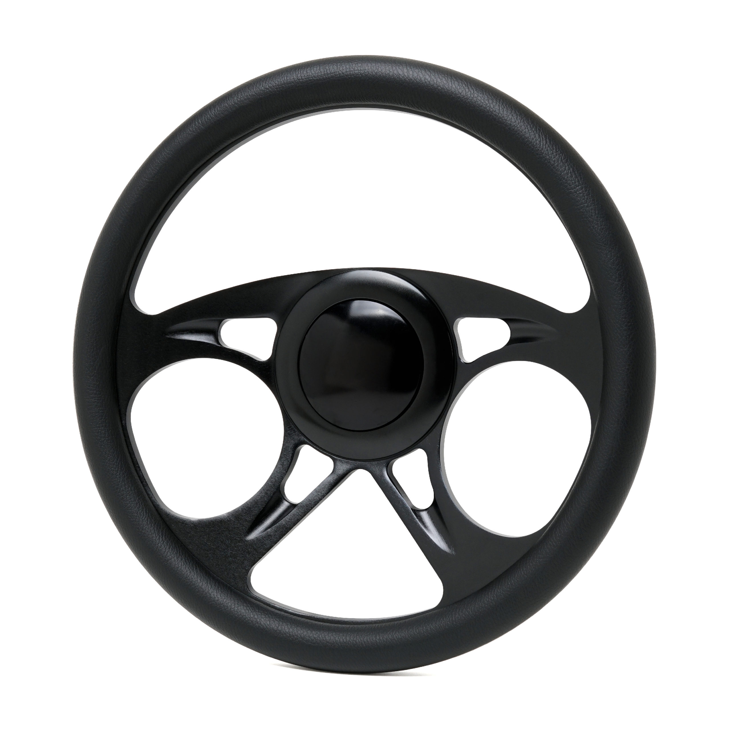 14" Billet Steering Wheel Polished Black Wrap + Modern GMC Logo Horn Button | Forever Sharp