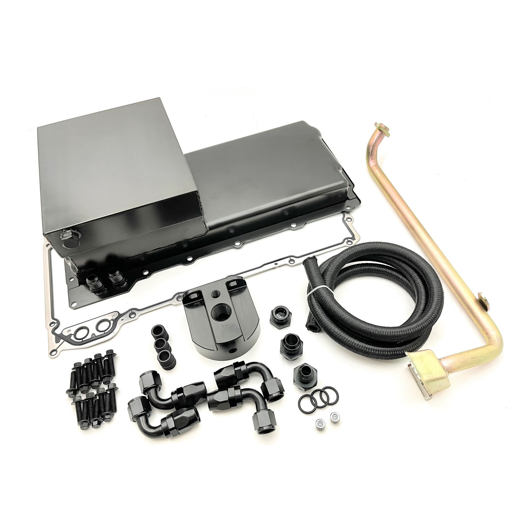 GM LS Swap Steel Race Oil Pan Kit w/Remote Oil Filter – Black – Racing  Power Company